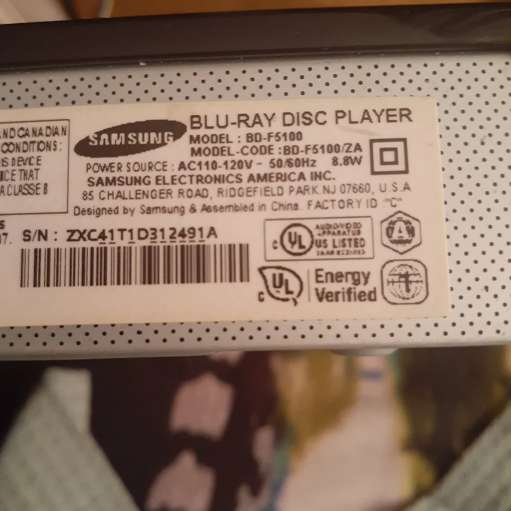 NWOT Samsung Blu'ray Disc Player